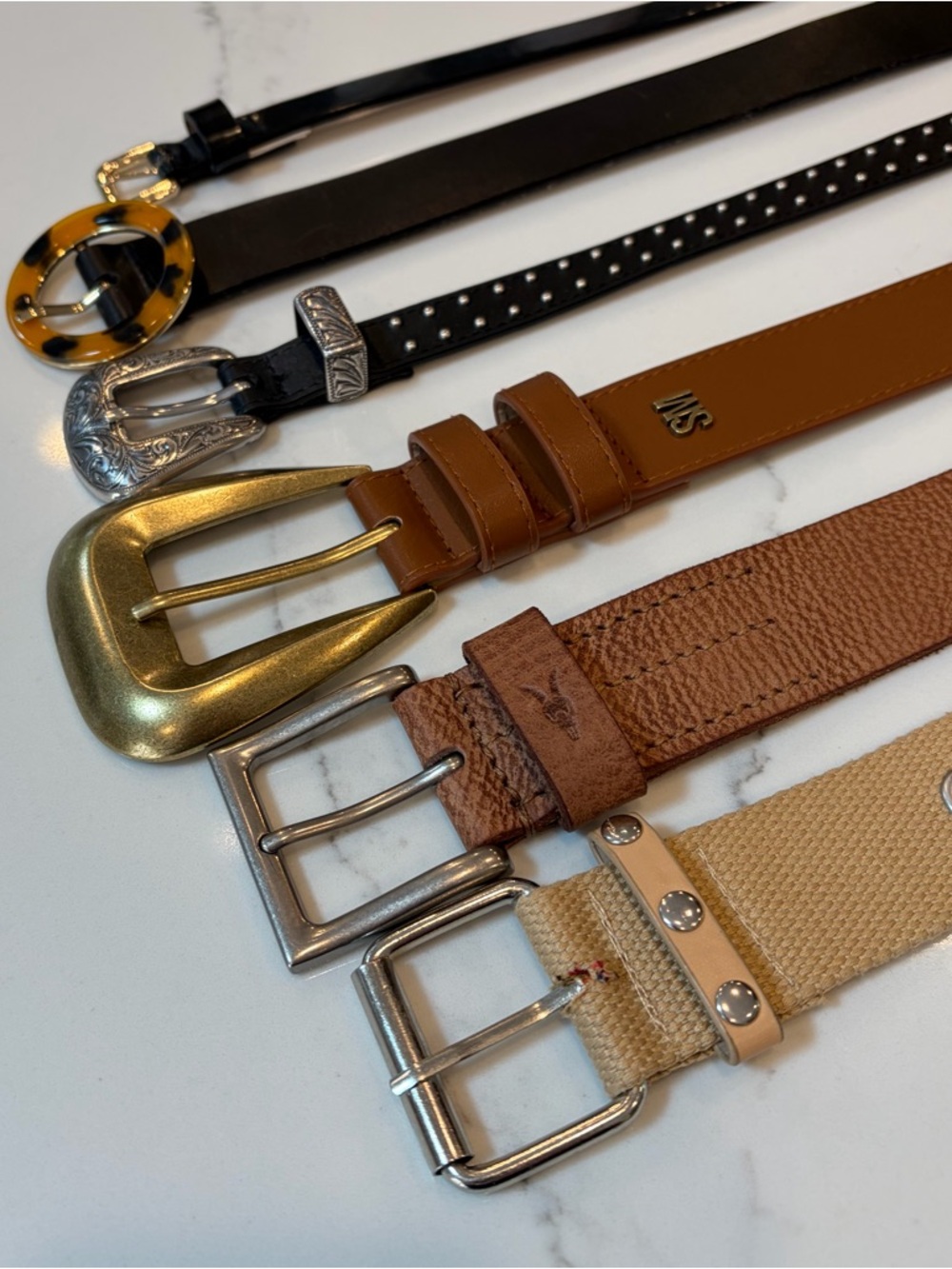 Women's Belts.  Variety.  Brown and Black.